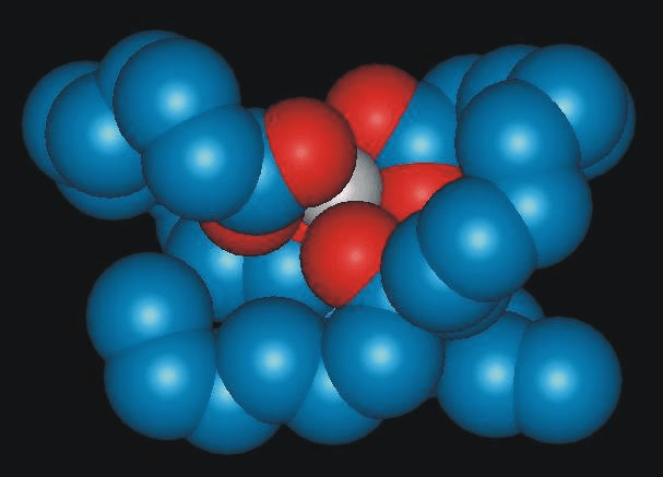 Raumfüllendes Molekülmodell von reinem Zinkrizinoleat